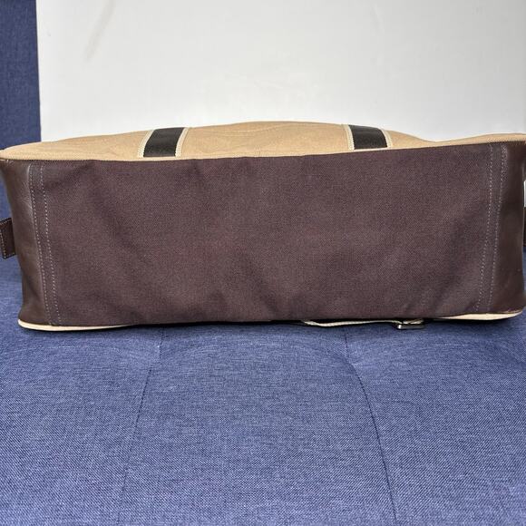 Coach Heritage Web Canvas Weekender Duffle Bag Carry On Travel 20" Tan F70582 - Picture 8 of 16